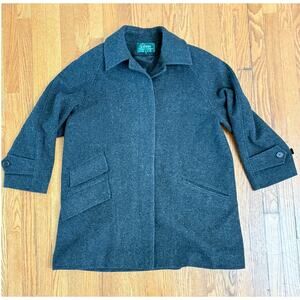 Lauren Ralph Lauren‎ Women’s 100% Wool Coat Size 8 Charcoal Gray Lined Button
